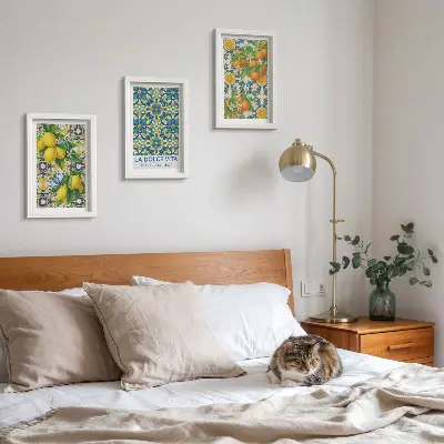 Fotowand mit Zitronenblüten und Orangen nach italienischer Art