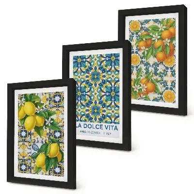Fotowand mit Zitronenblüten und Orangen nach italienischer Art