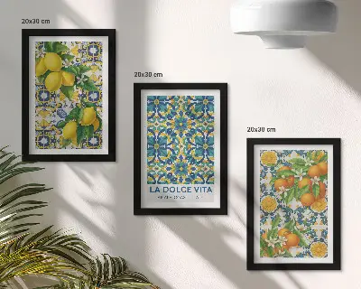 Fotowand mit Zitronenblüten und Orangen nach italienischer Art