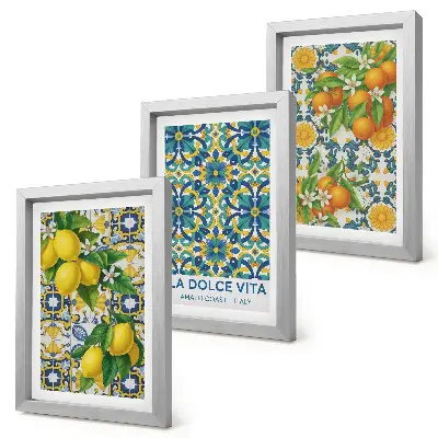 Fotowand mit Zitronenblüten und Orangen nach italienischer Art