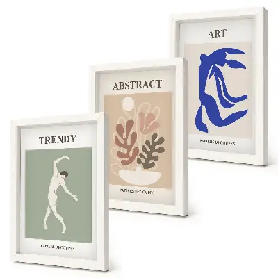 Bilderwand mit stilvollen Figuren- und Pflanzenpostern von Henri Matisse