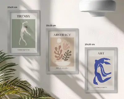 Bilderwand mit stilvollen Figuren- und Pflanzenpostern von Henri Matisse
