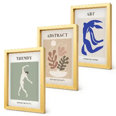 Bilderwand mit stilvollen Figuren- und Pflanzenpostern von Henri Matisse