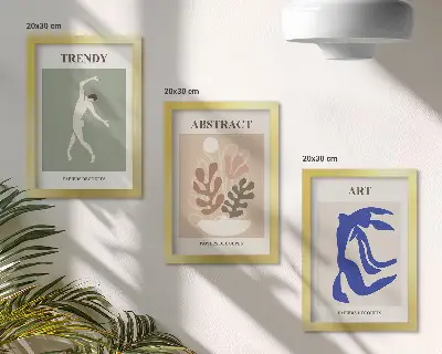 Bilderwand mit stilvollen Figuren- und Pflanzenpostern von Henri Matisse