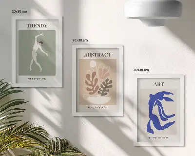 Bilderwand mit stilvollen Figuren- und Pflanzenpostern von Henri Matisse