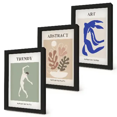 Bilderwand mit stilvollen Figuren- und Pflanzenpostern von Henri Matisse