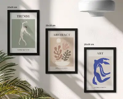 Bilderwand mit stilvollen Figuren- und Pflanzenpostern von Henri Matisse