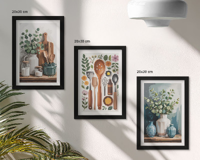 Fotowand Küchenaccessoires mit Pflanzen im modernen Stil