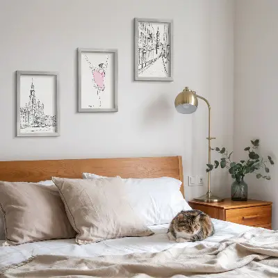Fotowand mit stilvollen Motiven von tanzenden Ballerinen und Architektur