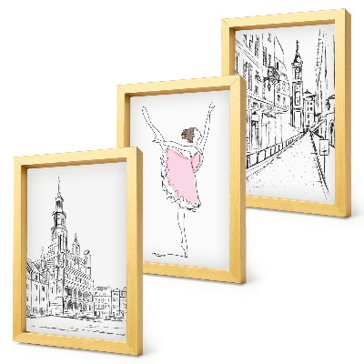 Fotowand Stilvolle Bilder von tanzenden Ballerinen und Architektur