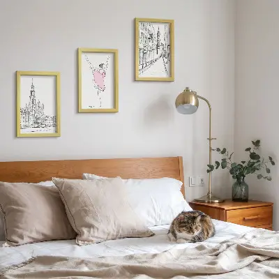 Fotowand mit stilvollen Motiven von tanzenden Ballerinen und Architektur