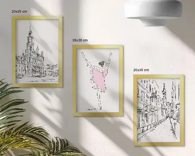 Fotowand mit stilvollen Motiven von tanzenden Ballerinen und Architektur