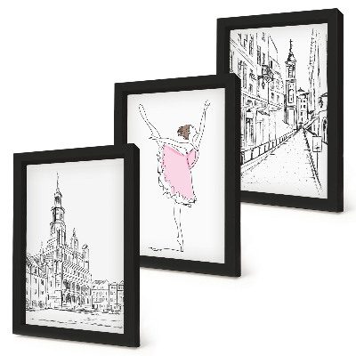 Fotowand Stilvolle Bilder von tanzenden Ballerinen und Architektur