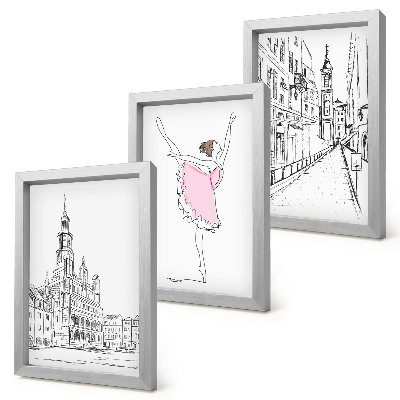 Fotowand Stilvolle Bilder von tanzenden Ballerinen und Architektur