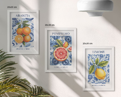 Bilderwand Vintage-Illustrationen von Zitrusfrüchten