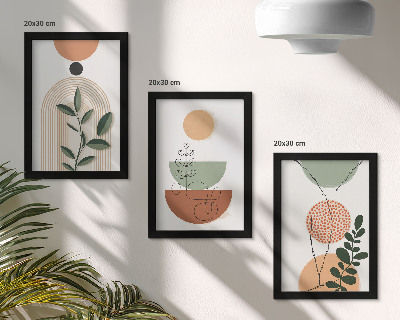 Bilderwand Abstrakte Formen mit farbenfrohen Pflanzenmotiven
