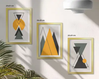 Bilderwand mit abstrakten geometrischen Formen