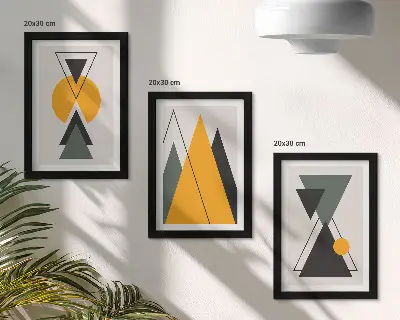 Bilderwand mit abstrakten geometrischen Formen