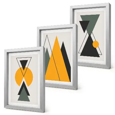 Bilderwand mit abstrakten geometrischen Formen