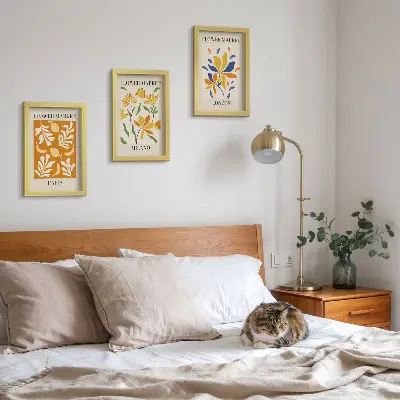 Blumenposter Paris Mailand London als Bilderset mit Rahmen