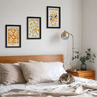 Blumenposter Paris Mailand London als Bilderset mit Rahmen