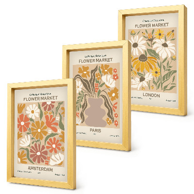 Fotowand Blumenmuster aus Amsterdam, Paris und London