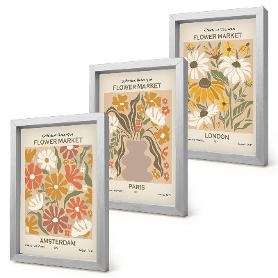 Fotowand Blumenmuster aus Amsterdam, Paris und London
