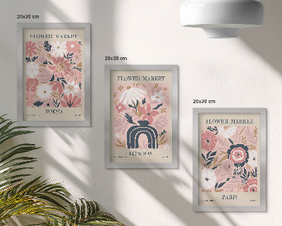 Bilderwand Blumenmotive in Tokio, London und Paris