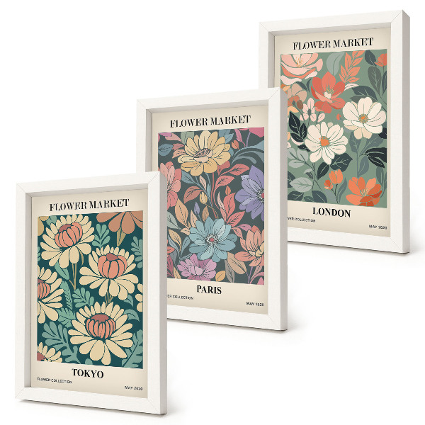 Fotowand Blumenposter Tokio Paris London