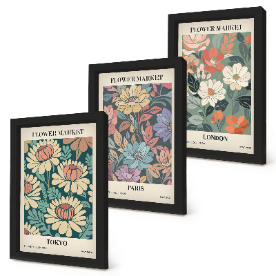 Fotowand Blumenposter Tokio Paris London