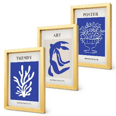 Bilderwand mit abstrakten Kunstdrucken von Henri Matisse