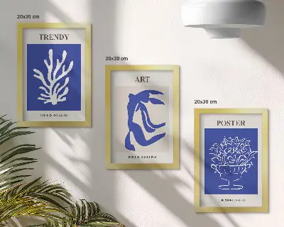 Bilderwand mit abstrakten Kunstdrucken von Henri Matisse