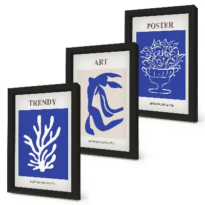Bilderwand mit abstrakten Kunstdrucken von Henri Matisse