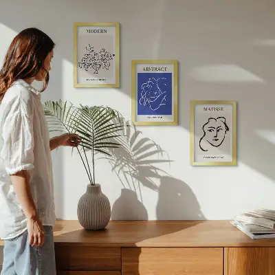 Bilderset mit Rahmen abstrakte Henri Matisse Wandkunst im modernen Stil