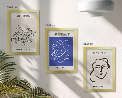 Bilderset mit Rahmen abstrakte Henri Matisse Wandkunst im modernen Stil
