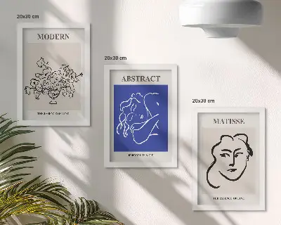 Bilderset mit Rahmen abstrakte Henri Matisse Wandkunst im modernen Stil