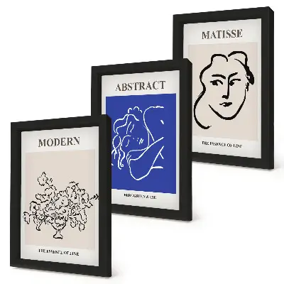 Bilderset mit Rahmen abstrakte Henri Matisse Wandkunst im modernen Stil