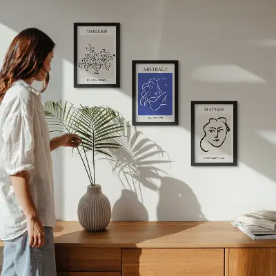 Bilderset mit Rahmen abstrakte Henri Matisse Wandkunst im modernen Stil