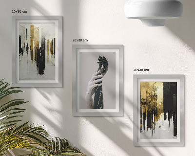 Bilderwand Abstrakte Malmuster und zwei Hände