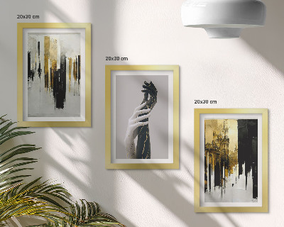 Bilderwand Abstrakte Malmuster und zwei Hände