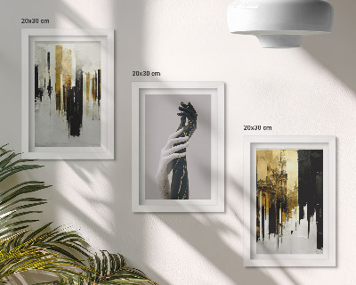 Bilderwand Abstrakte Malmuster und zwei Hände
