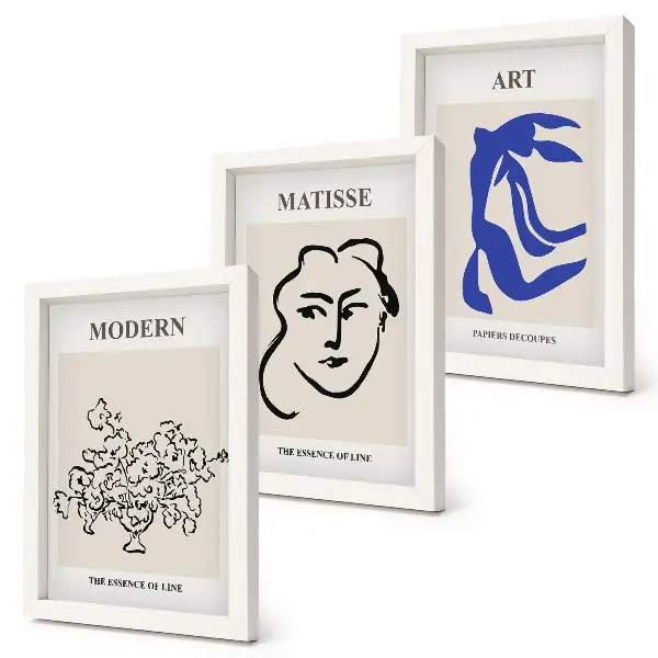 Abstrakte Plakate im minimalistischen Stil von Henri Matisse bilderset mit rahmen
