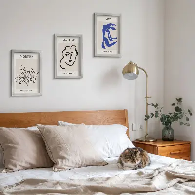 Abstrakte Plakate im minimalistischen Stil von Henri Matisse bilderset mit rahmen