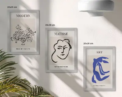 Abstrakte Plakate im minimalistischen Stil von Henri Matisse bilderset mit rahmen