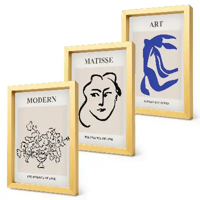 Abstrakte Plakate im minimalistischen Stil von Henri Matisse bilderset mit rahmen