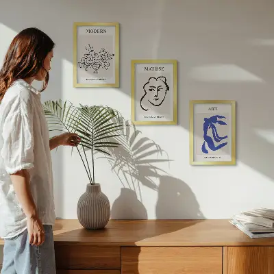 Abstrakte Plakate im minimalistischen Stil von Henri Matisse bilderset mit rahmen
