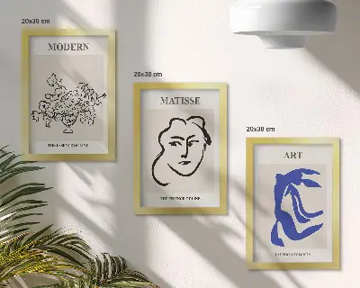 Abstrakte Plakate im minimalistischen Stil von Henri Matisse bilderset mit rahmen
