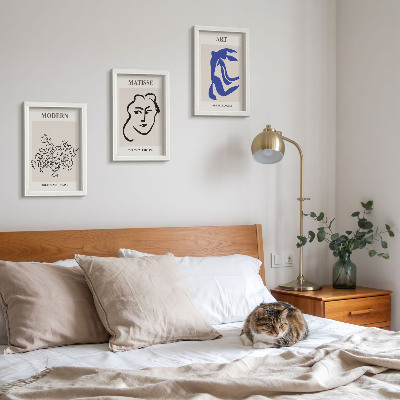 Bilderset mit rahmen Abstrakte Plakate im minimalistischen Stil von Henri Matisse