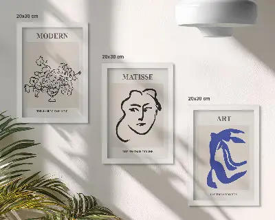 Abstrakte Plakate im minimalistischen Stil von Henri Matisse bilderset mit rahmen