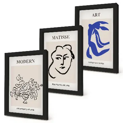 Abstrakte Plakate im minimalistischen Stil von Henri Matisse bilderset mit rahmen